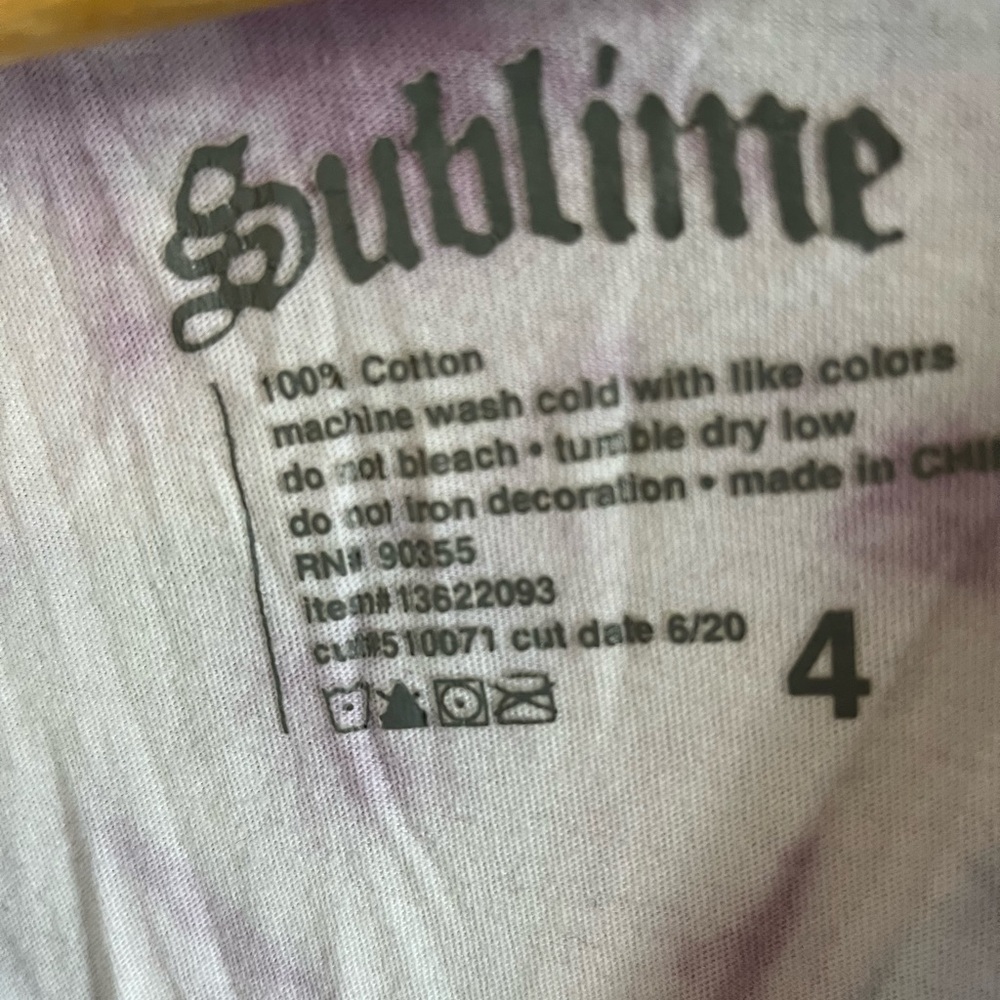 torrid White and Light Purple Tie-Dye 'Sublime' Graphic Tee - Picture 4 of 4